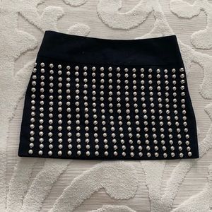 Black Studded Mini Skirt
